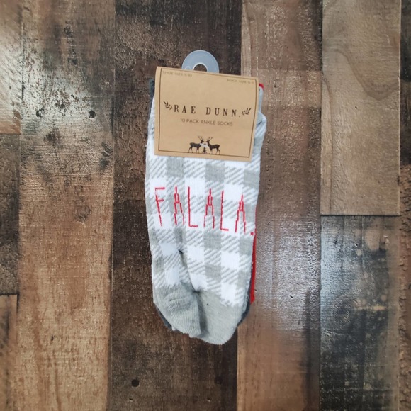 New Rae Dunn holiday Christmas 10 pack ankle socks